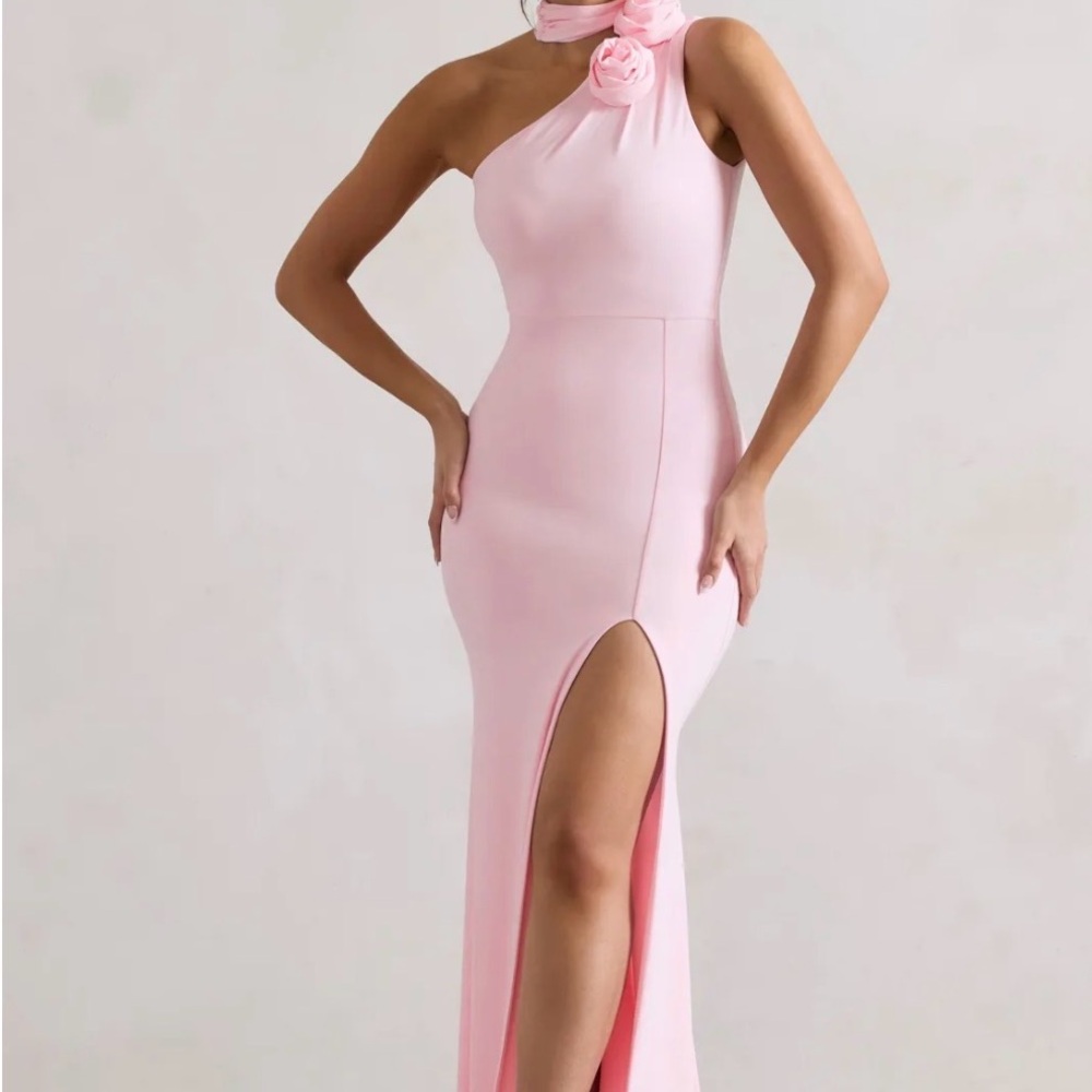 Club L Pink One-Shoulder Dress
